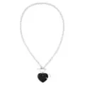 Kayla Malecc Pierced Black Heart Chain Necklace at Spencer's