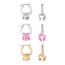 Multi-Pack Kayla Malecc Multicolor Bling Horseshoe Hinge Hoops - 3 Pack at Spencer's