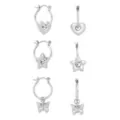 Multi-Pack Kayla Malecc Silver Charm Hinge Hoops - 3 Pair at Spencer's