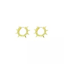 CZ Gold Plated Spike Huggie Earrings - 18 Gauge at Spencer's