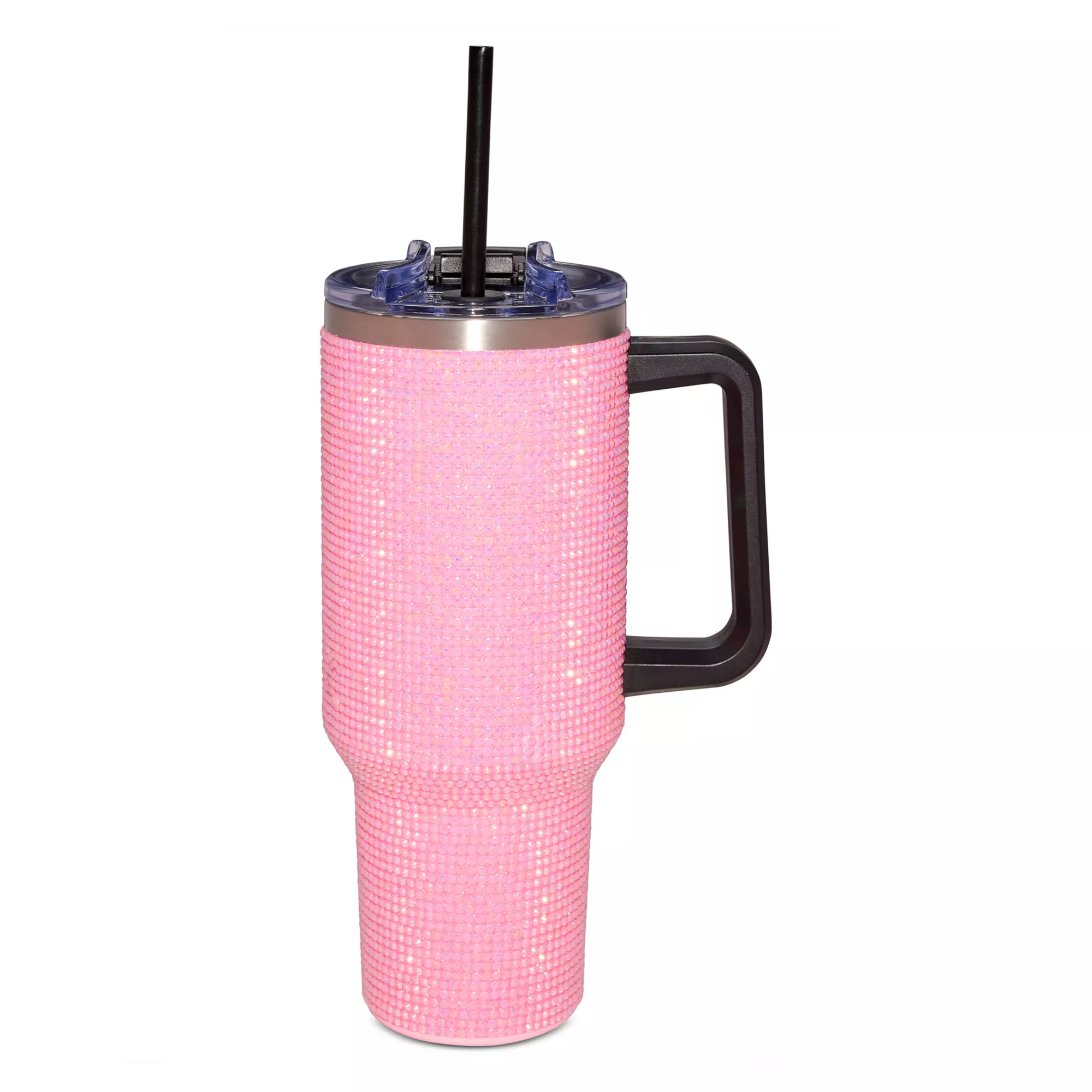 Pink Rhinestone Travel Tumbler with Straw - 40 oz. at Spencer's