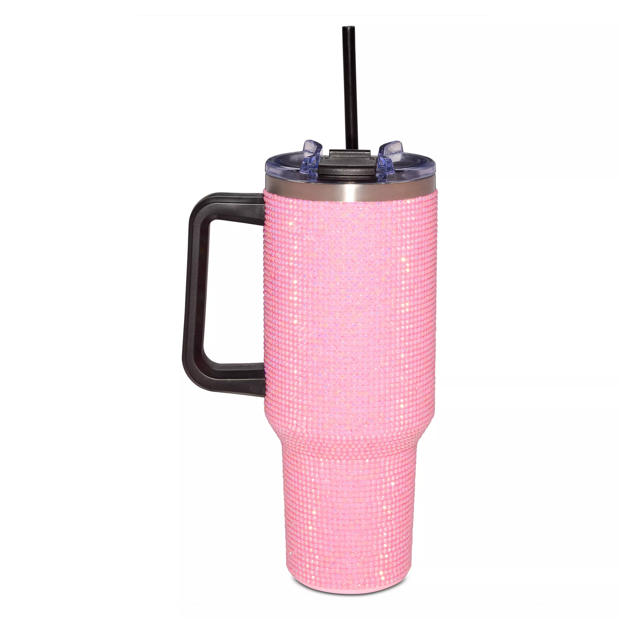 Pink Rhinestone Travel Tumbler with Straw - 40 oz. at Spencer's