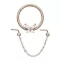 Kayla Malecc Multi-Pack Titanium Butterfly Septum Ring and L-Bend Nose Chain 2 Pack - 20-16 Gauge at Spencer's