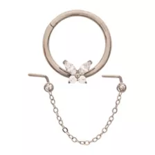 Kayla Malecc Multi-Pack Titanium Butterfly Septum Ring and L-Bend Nose Chain 2 Pack - 20-16 Gauge at Spencer's
