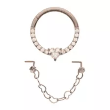 Kayla Malecc Multi-Pack Titanium Heart Septum Ring and Dangle Chain L-Bend Nose Ring 2 Pack - 20-16 Gauge at Spencer's