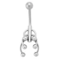 Kayla Malecc Titanium Triple Horseshoe Dangle Belly Ring - 14 Gauge at Spencer's