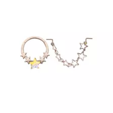 Kayla Malecc Multi-Pack Titanium Seamless Star Septum Ring and L-Bend Star Chain Nose Ring 2 Pack - 20-16 Gauge at Spencer's