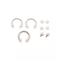 Kayla Malecc Multi-Pack Titanium Horseshoe Rings with White Ends and Extra Balls 3 Pack - 16 Gauge at Spencer's