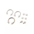 Kayla Malecc Multi-Pack Titanium Horseshoe Rings with White Ends and Extra Balls 3 Pack - 16 Gauge at Spencer's