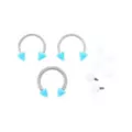 Kayla Malecc Multi-Pack Titanium Horseshoe Rings with Blue Ends and Extra Balls 3 Pack - 20-16 Gauge at Spencer's