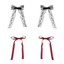 Multi-Pack Red and Black Hair Bows - 2 Pair at Spencer's