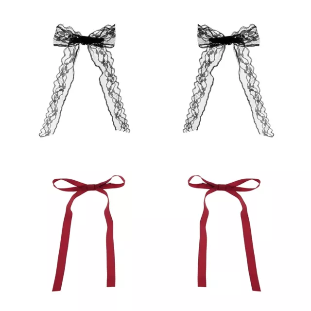 Multi-Pack Red and Black Hair Bows - 2 Pair at Spencer's