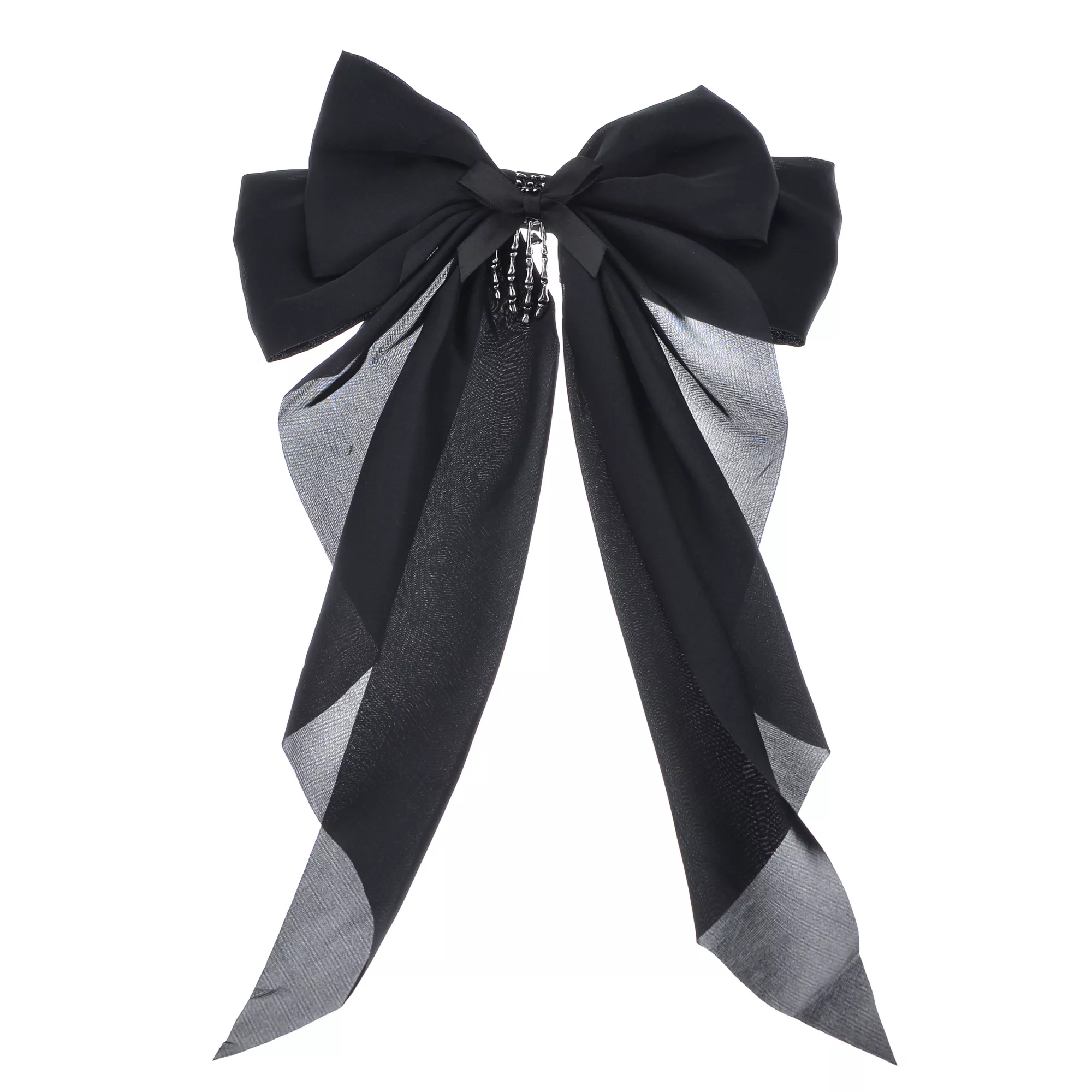 Black Skeleton Hand Hair Bow at Spencer's