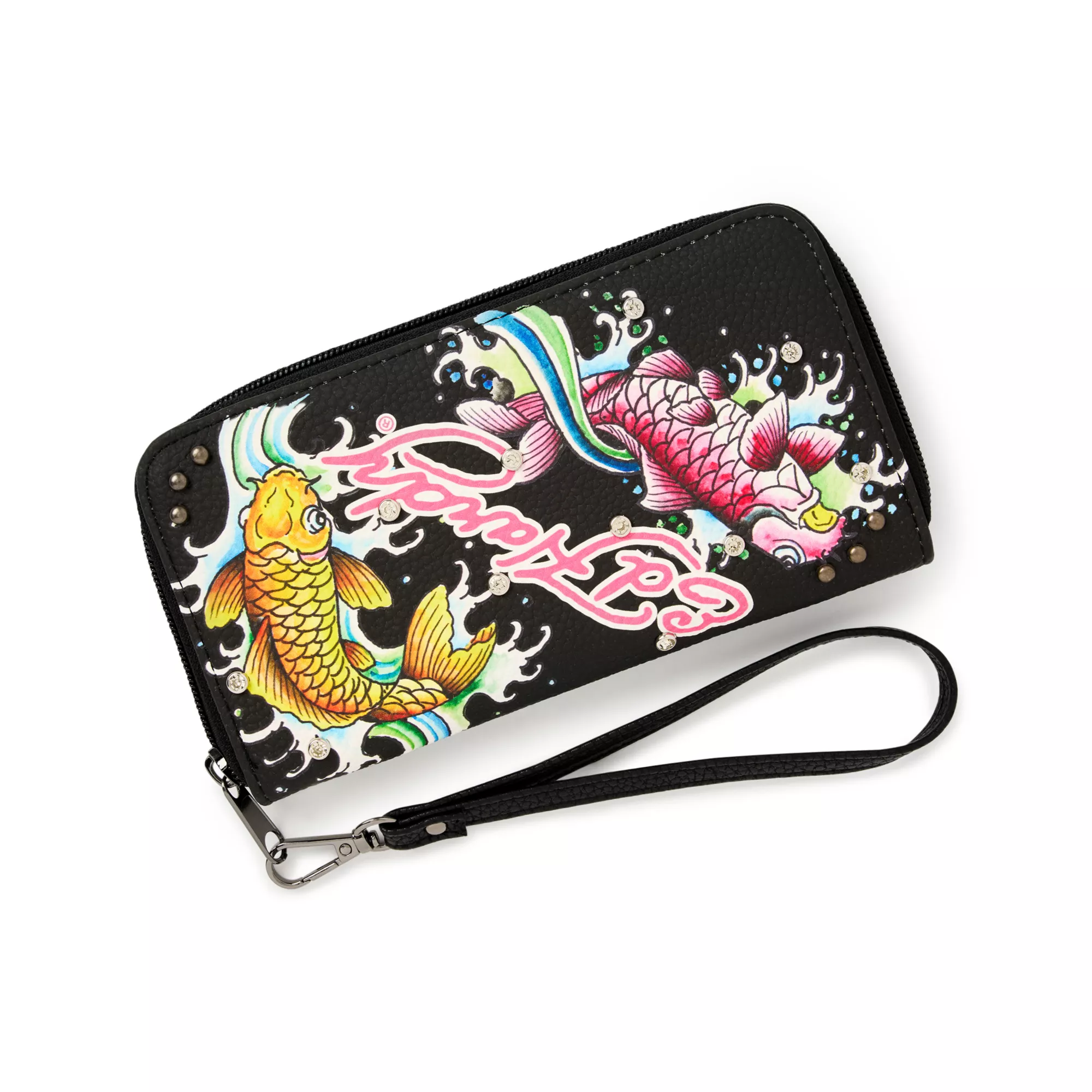 Ed Hardy Koi Fish Zip Wallet at Spencer's