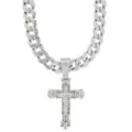 Silver Cross Bling Chain Necklace at Spencer's
