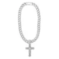 Silver Cross Bling Chain Necklace at Spencer's