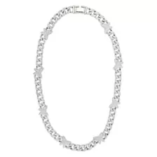 Silver Butterfly Bling Chain Necklace at Spencer's