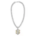 Silver Dollar Sign Bling Chain Necklace at Spencer's