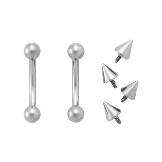 Kayla Malecc Multi-Pack Silvertone Titanium Curved Barbells with Extra Ends 2 Pack - 16 Gauge at Spencer's