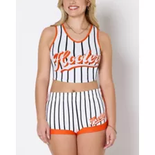 White Striped Hooters Cropped Tank Top at Spencer's
