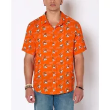 Hooters Owl Print Woven Button Up Shirt at Spencer's