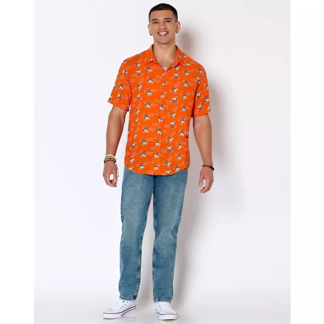 Hooters Owl Print Woven Button Up Shirt at Spencer's