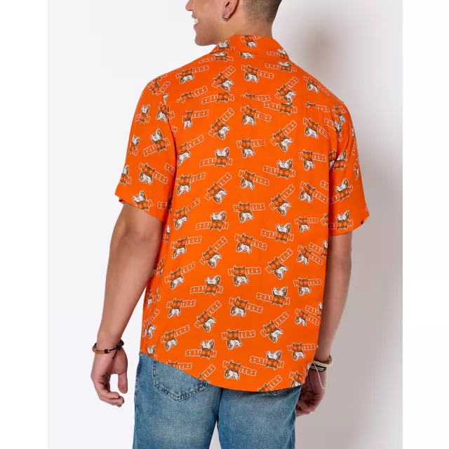 Hooters Owl Print Woven Button Up Shirt at Spencer's