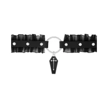 Ruffle Cross Coffin Choker Necklace at Spencer's