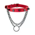 Red Skull and Spike Choker Necklace at Spencer's