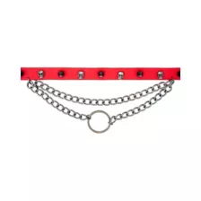 Red Skull and Spike Choker Necklace at Spencer's