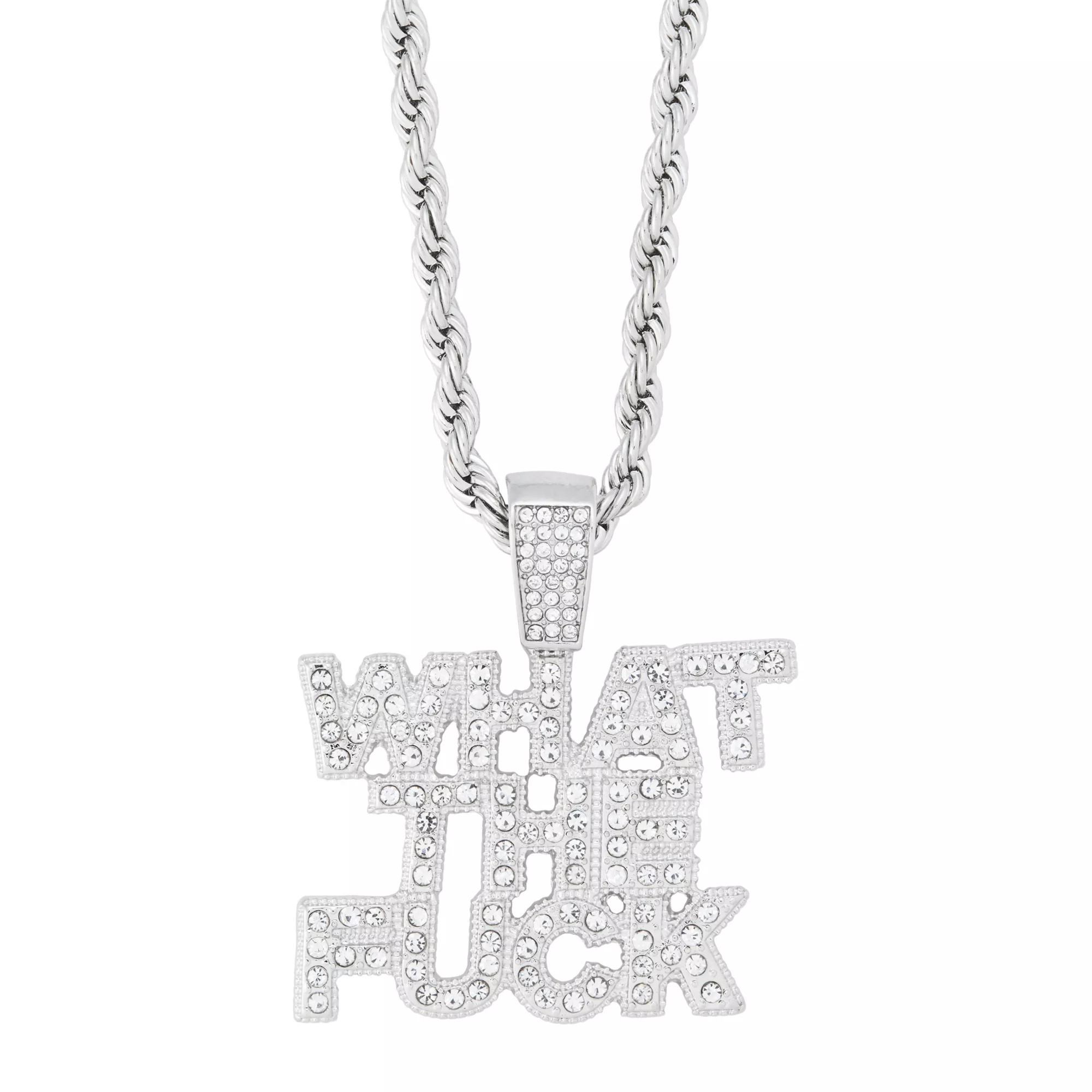 What the Fuck Bling Chain Necklace at Spencer's