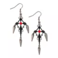 CZ Black and Red Spike Drop Cross Dangle Earrings at Spencer's