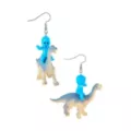 Baby Riding Dinosaur Dangle Earrings at Spencer's