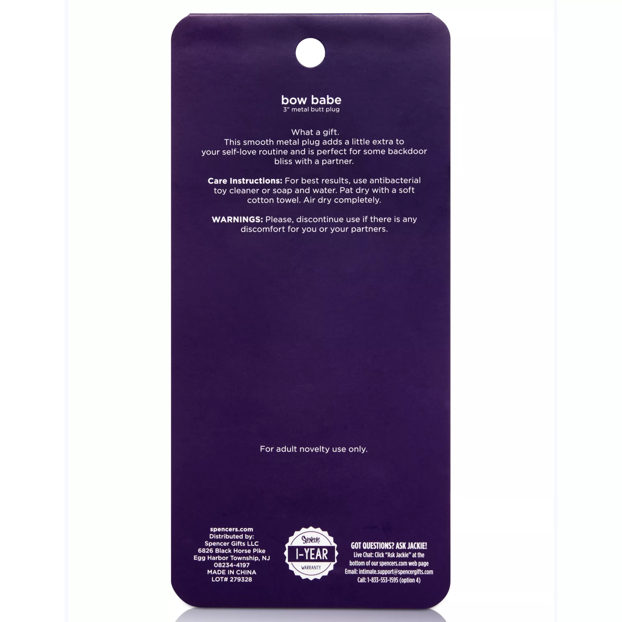 Bow Babe Metal Butt Plug - Hott Love at Spencer's