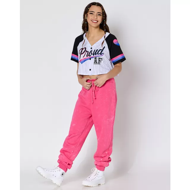 Proud AF Bisexual Pride Cropped Baseball Jersey