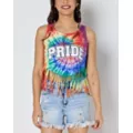 Rainbow Pride Fringe Crop Top Tank Top at Spencer's