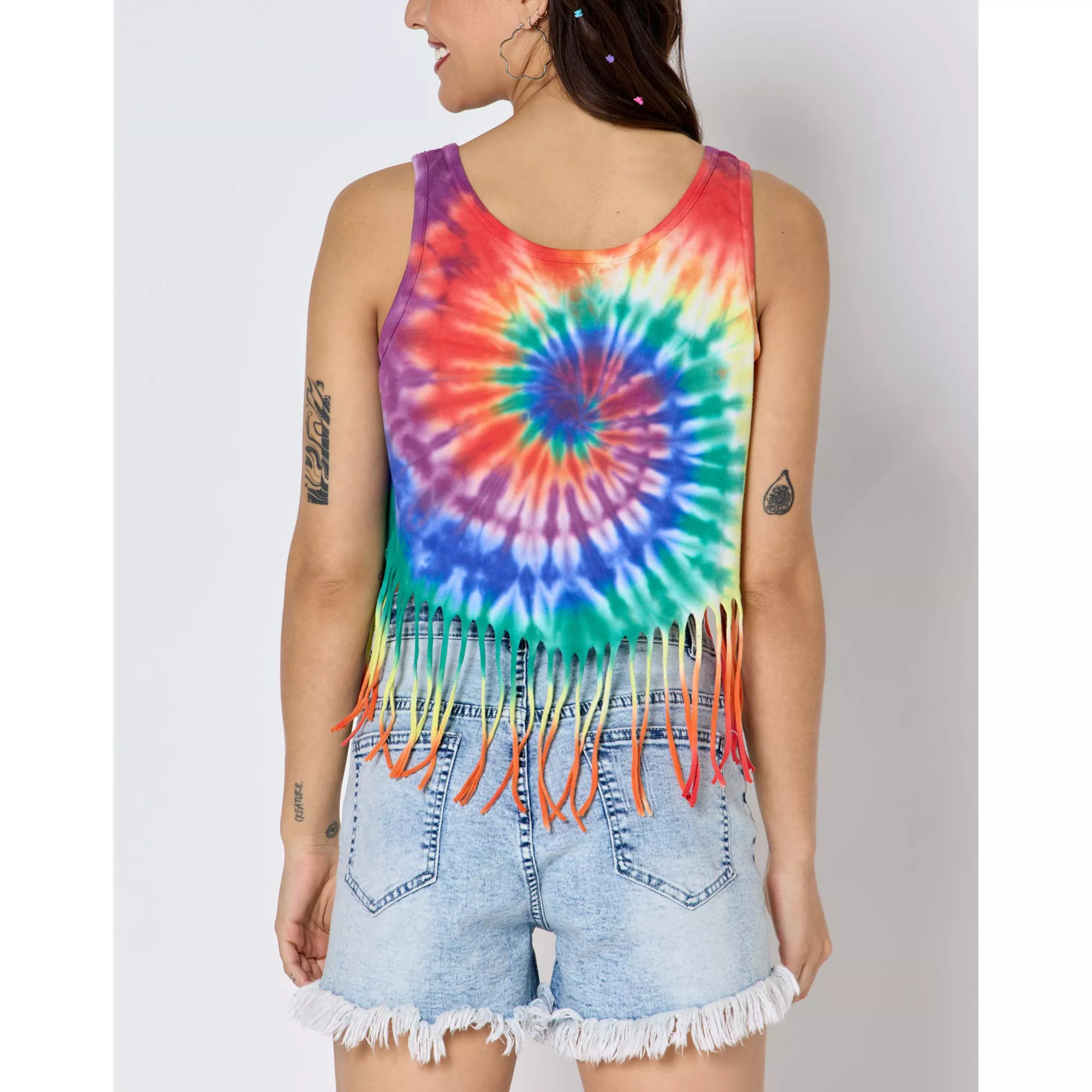 Rainbow Pride Fringe Crop Top Tank Top at Spencer's