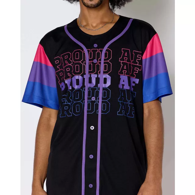 Proud AF Bisexual Pride Baseball Jersey