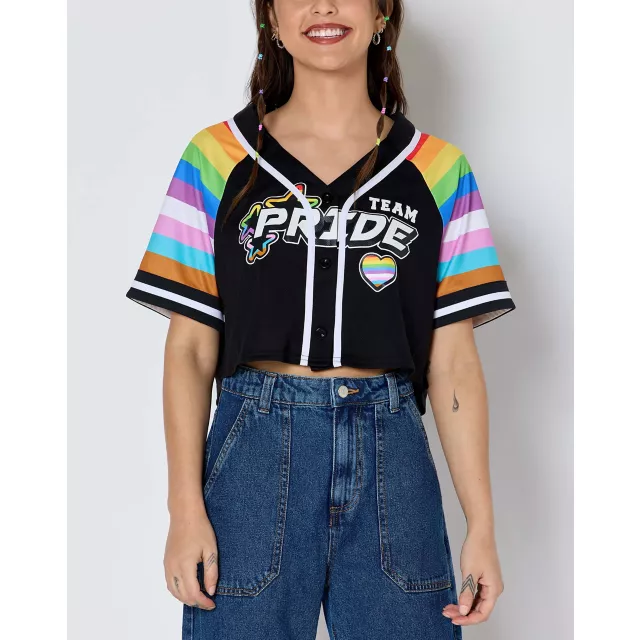 Team Pride Crop Top Jersey at Spencer's
