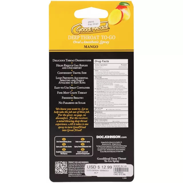 Numbing Mango Deep Throat Spray To-Go - 0.3 oz. at Spencer's