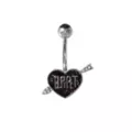 Brat Heart Belly Ring - 14 Gauge at Spencer's