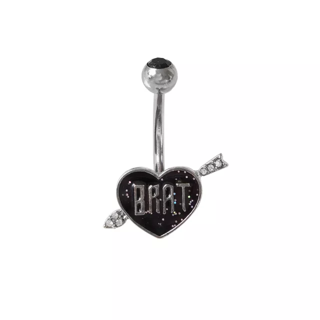 Brat Heart Belly Ring - 14 Gauge at Spencer's
