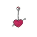 CZ Pink Glitter Heart Belly Ring - 14 Gauge at Spencer's