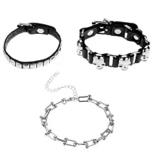 Multi-Pack Studded Skull Bracelets - 3 Pack at Spencer's