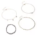 Multi-Pack Gold Butterfly Bow and Heart Choker Necklaces - 4 Pack at Spencer's