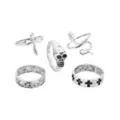 Multi-Pack Skull and Snake Assorted Rings - 5 Pack at Spencer's