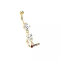 CZ Goldtone Joint Dangle Belly Ring - 14 Gauge at Spencer's