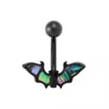 Titanium Abalone Bat Banana Belly Ring - 14 Gauge at Spencer's