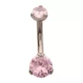 ASTM F-136 Titanium CZ Pink Belly Ring - 14 Gauge at Spencer's
