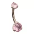 ASTM F-136 Titanium CZ Pink Belly Ring - 14 Gauge at Spencer's